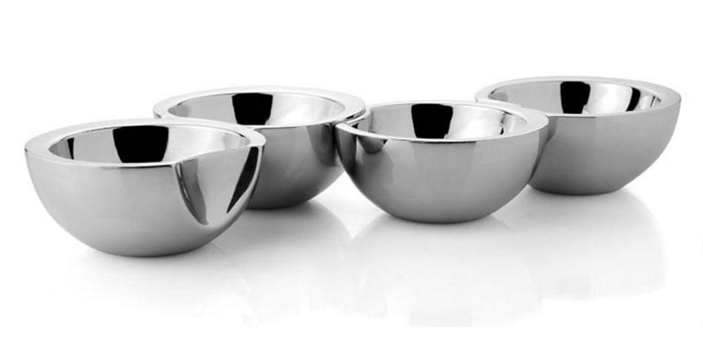 Four cresecent bowls